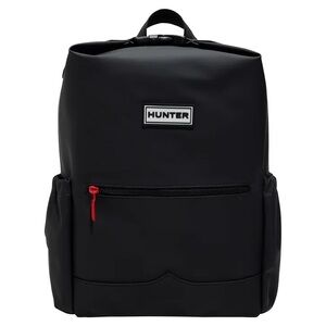 Hunter Black Backpack with Red Zip Accent